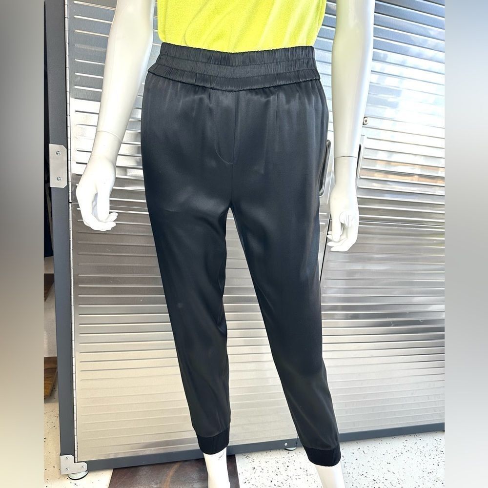 DKNY Black Satin Pull On Joggers XS Petite